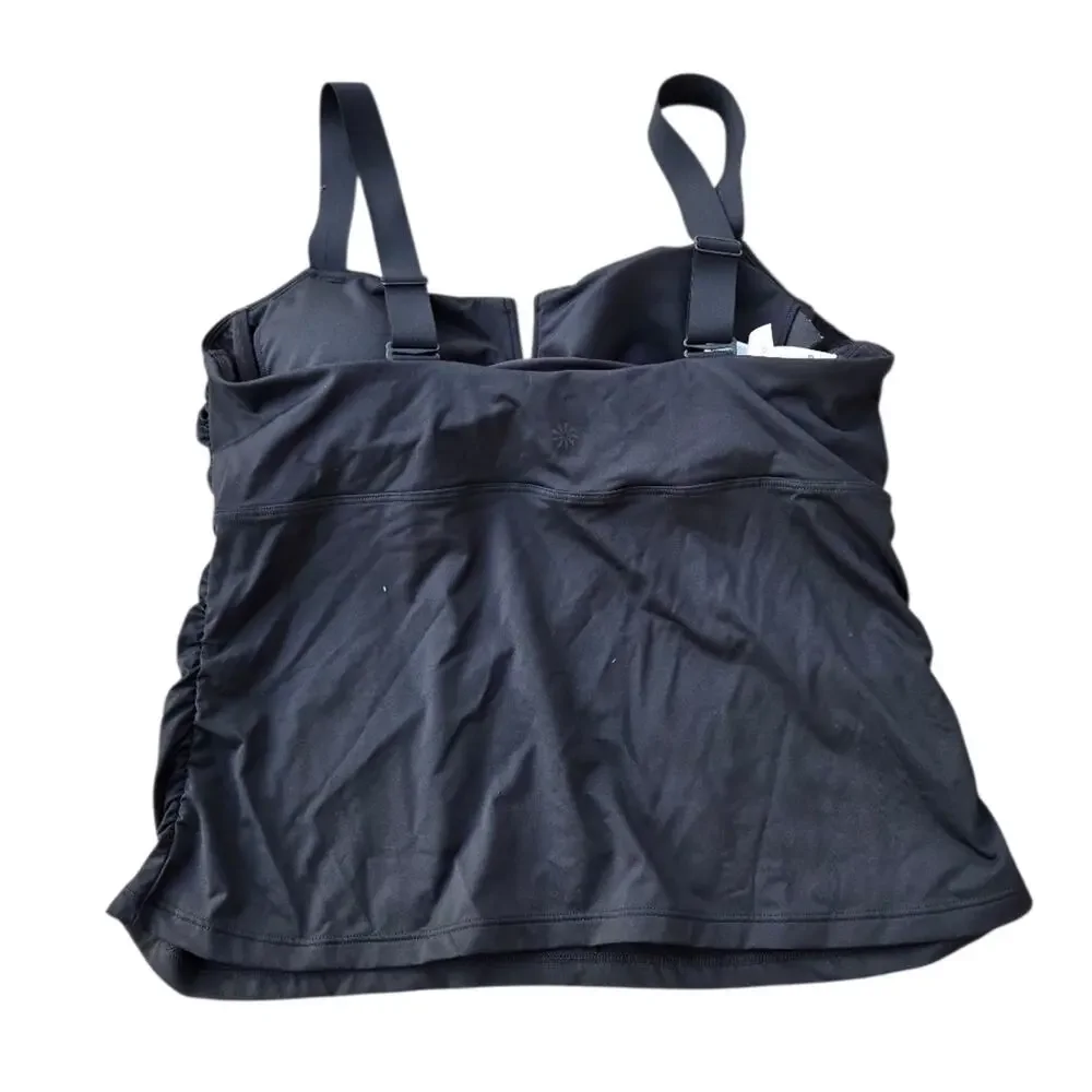 ATHLETA TANKINI Size 40B/C Black SQUARE NECK V BRA‎ CUP